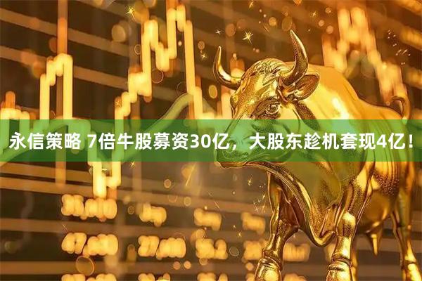 永信策略 7倍牛股募资30亿，大股东趁机套现4亿！