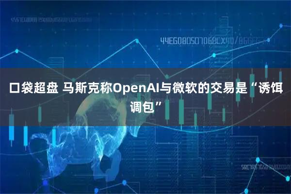 口袋超盘 马斯克称OpenAI与微软的交易是“诱饵调包”